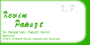 kevin papszt business card